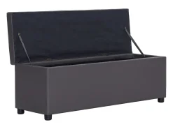 Banco con compartimento de almacenaje 116 cm Piel sintética gris