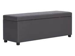Banco con compartimento de almacenaje 116 cm Piel sintética gris