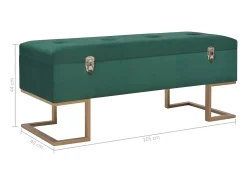Banco con compartimento de almacenaje 105 cm Terciopelo Verde