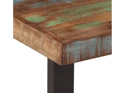 Banco de 160 cm fabricado en madera maciza recuperada y acero.