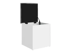Banco de almacenaje blanco 42x42x45 cm madera de ingeniería