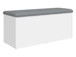 Banco de almacenaje blanco 102x42x45 cm madera de ingeniería