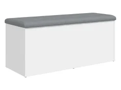 Banco de almacenaje blanco 102x42x45 cm madera de ingeniería