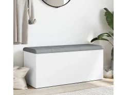 Banco de almacenaje blanco 102x42x45 cm madera de ingeniería