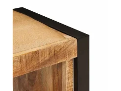 Banco de almacenaje con cajón de madera maciza de mango marrón