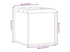 Banco de almacenaje de madera antigua 42x42x45 cm madera de ingeniería