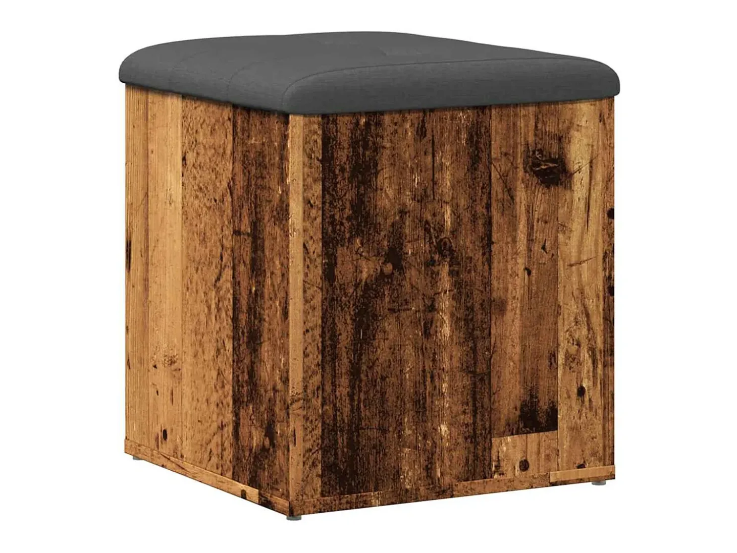 Banco de almacenaje de madera antigua 42x42x45 cm madera de ingeniería