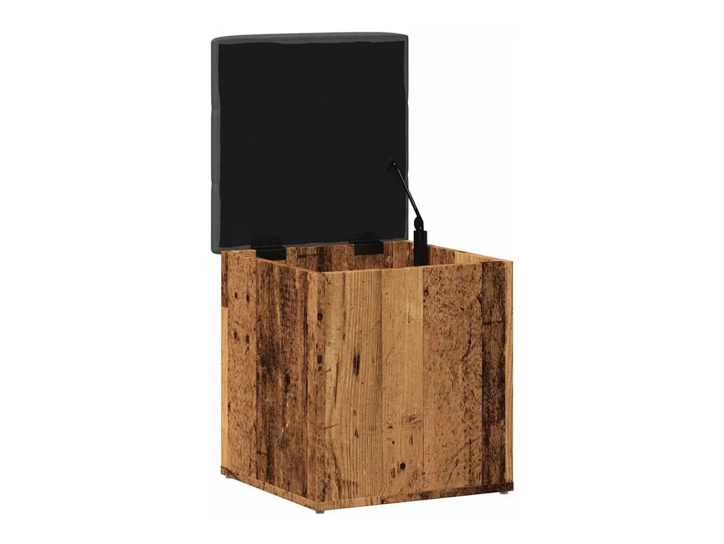 Banco de almacenaje de madera antigua 42x42x45 cm madera de ingeniería