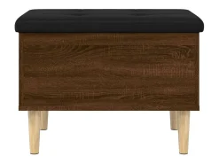 Banco de almacenaje de roble marrón 62x42x46 cm madera de ingeniería