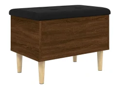 Banco de almacenaje de roble marrón 62x42x46 cm madera de ingeniería