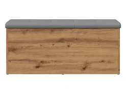Banco de almacenaje de roble hecho a mano 102x42x45cm madera de ingeniería