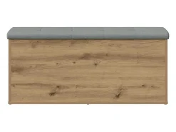 Banco de almacenaje de roble hecho a mano 102x42x45cm madera de ingeniería