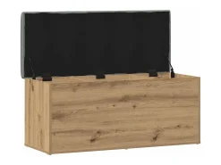 Banco de almacenaje de roble hecho a mano 102x42x45cm madera de ingeniería