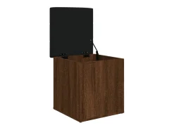Banco de almacenaje de roble marrón 42x42x45 cm madera de ingeniería