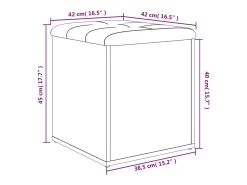 Banco de almacenaje de roble marrón 42x42x45 cm madera de ingeniería