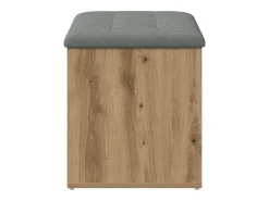 Banco de almacenaje de roble artesanal 82x42x45 cm madera de ingeniería