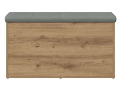Banco de almacenaje de roble artesanal 82x42x45 cm madera de ingeniería