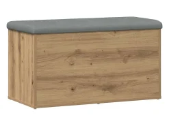 Banco de almacenaje de roble artesanal 82x42x45 cm madera de ingeniería