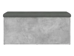 Banco de almacenaje gris hormigón 102x42x45 cm madera de ingeniería