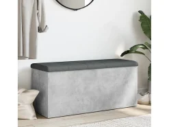 Banco de almacenaje gris hormigón 102x42x45 cm madera de ingeniería