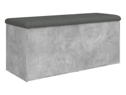 Banco de almacenaje gris hormigón 102x42x45 cm madera de ingeniería