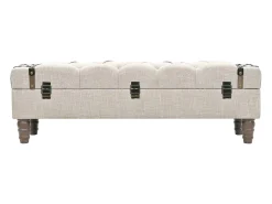 Banco de almacenaje Madera maciza y acero 111x34x37 cm