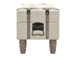 Banco de almacenaje Madera maciza y acero 111x34x37 cm
