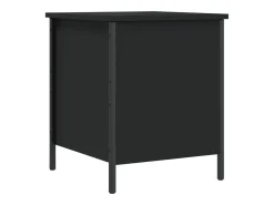 Banco de almacenaje negro 40x42,5x50 cm madera de ingeniería
