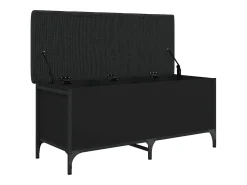Banco de almacenaje negro 102x42x45 cm madera de ingeniería