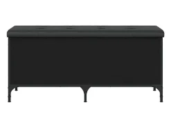Banco de almacenaje negro 102x42x45 cm madera de ingeniería