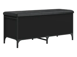 Banco de almacenaje negro 102x42x45 cm madera de ingeniería