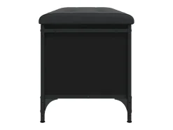 Banco de almacenaje negro 102x42x45 cm madera de ingeniería