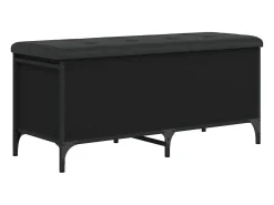 Banco de almacenaje negro 102x42x45 cm madera de ingeniería