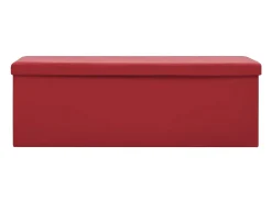 Banco de almacenaje plegable PVC rojo burdeos