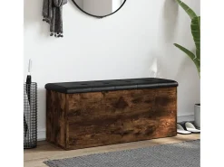 Banco de almacenaje roble ahumado 102x42x45 cm madera de ingeniería