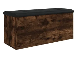 Banco de almacenaje roble ahumado 102x42x45 cm madera de ingeniería