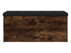 Banco de almacenaje roble ahumado 102x42x45 cm madera de ingeniería