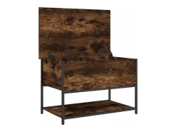 Banco de almacenaje roble ahumado 70x42,5x47 cm madera de ingeniería