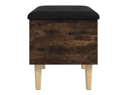 Banco de almacenaje roble ahumado 62x42x46 cm madera de ingeniería