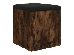 Banco de almacenaje roble ahumado 42x42x45 cm madera de ingeniería