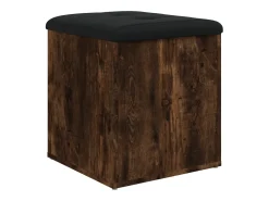 Banco de almacenaje roble ahumado 42x42x45 cm madera de ingeniería