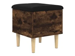 Banco de almacenaje roble ahumado 42x42x46 cm madera de ingeniería