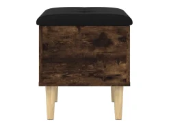 Banco de almacenaje roble ahumado 42x42x46 cm madera de ingeniería