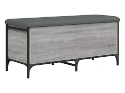 Banco de almacenaje Sonoma gris 102x42x45 cm madera de ingeniería
