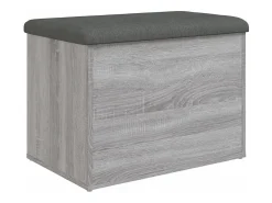 Banco de almacenaje Sonoma gris 62x42x45 cm madera de ingeniería