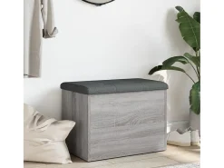 Banco de almacenaje Sonoma gris 62x42x45 cm madera de ingeniería
