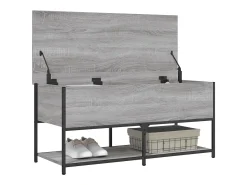 Banco de almacenaje Sonoma gris 100x42,5x47 cm madera de ingeniería