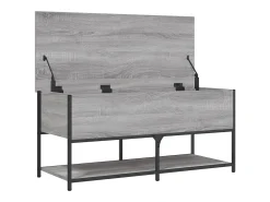 Banco de almacenaje Sonoma gris 100x42,5x47 cm madera de ingeniería