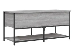 Banco de almacenaje Sonoma gris 100x42,5x47 cm madera de ingeniería