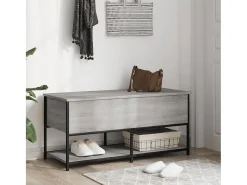 Banco de almacenaje Sonoma gris 100x42,5x47 cm madera de ingeniería